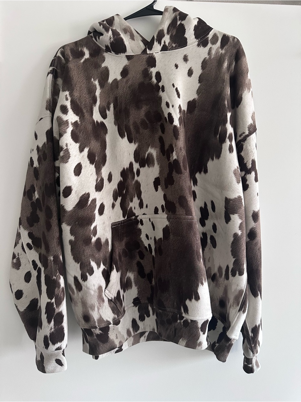 Abercrombie & Fitch SoftAF Cow Print Oversized Essential Hoodie Size L